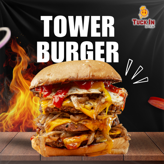 Tower Burger – Double Chicken, Crispy Crunch & Extra Height